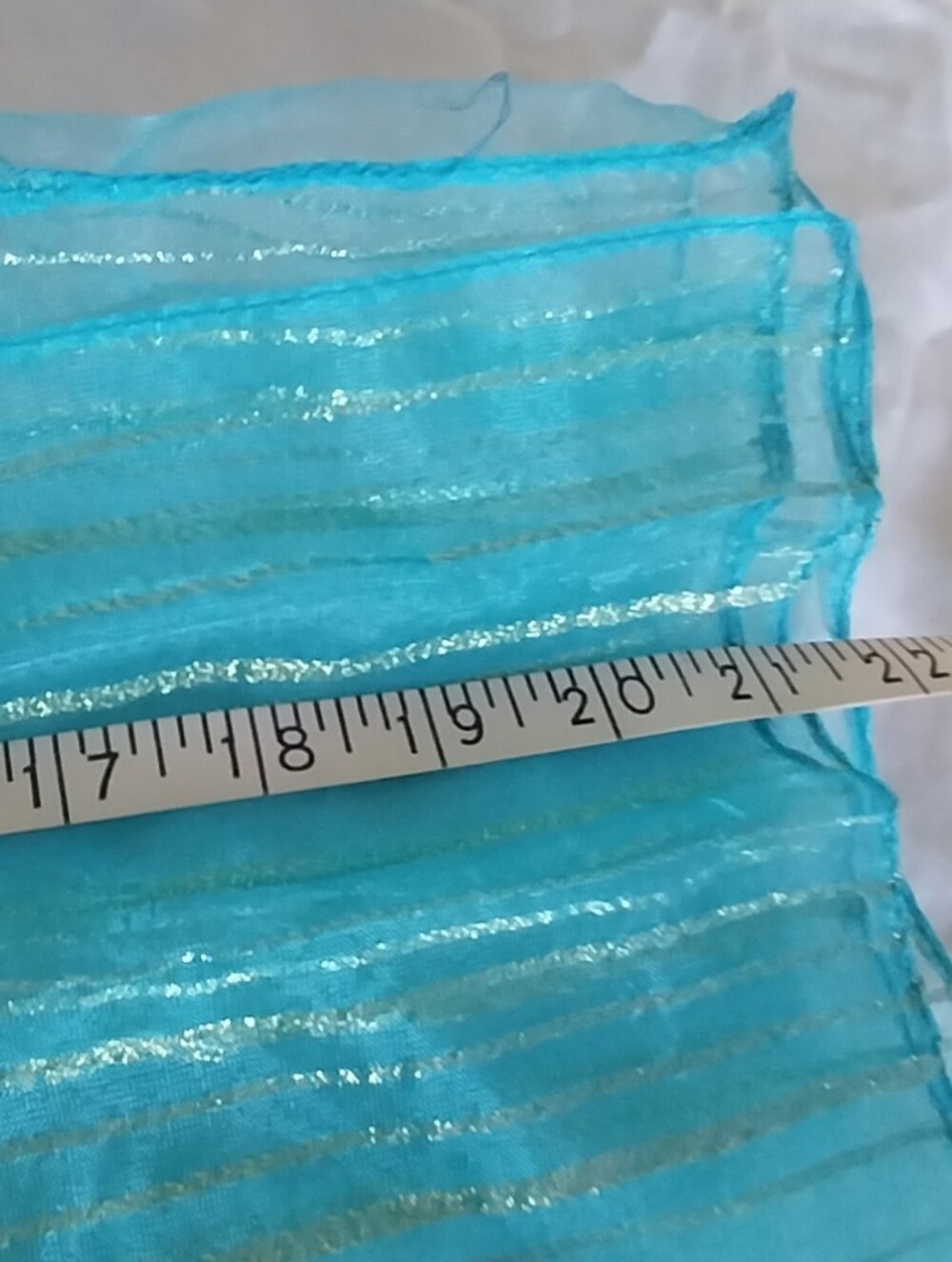 Sheer Aqua Blue Scarf Wrap - Picture 8 of 10
